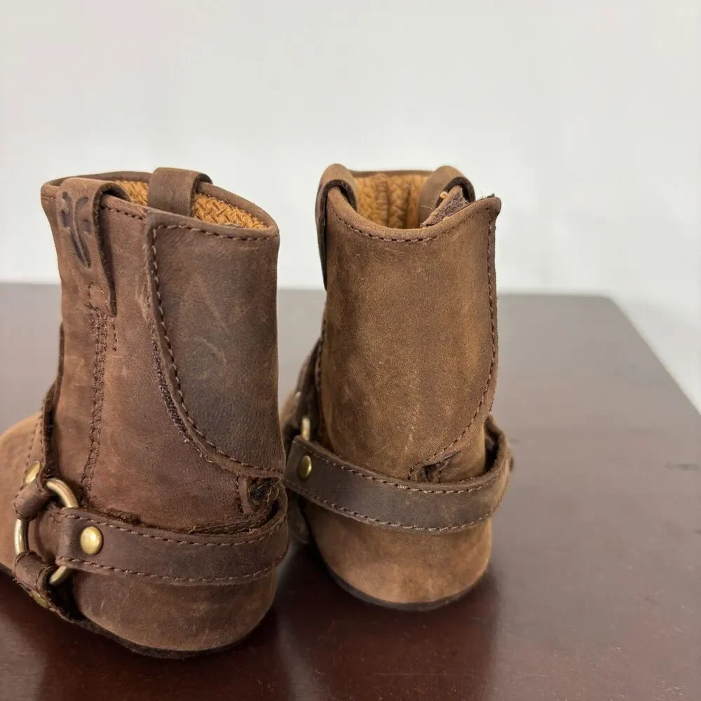 Frye Brown Harness Leather Riding Boots Baby Girl 1M 0-3 Months